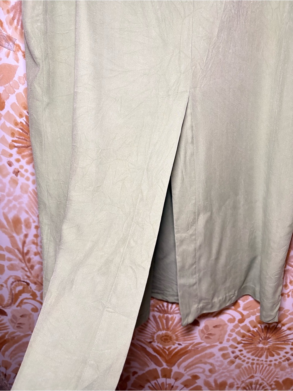 Stonebridge 100% Silk Sage Green Wrap Midi Skirt | Tie Waist | Quiet Luxury - Picture 9 of 11